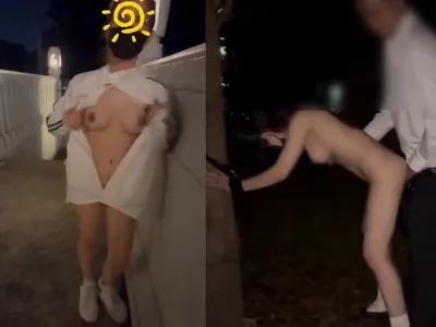 Doggy cô em thích chơi outside khiến em dam dang cái cô bé thắt lại