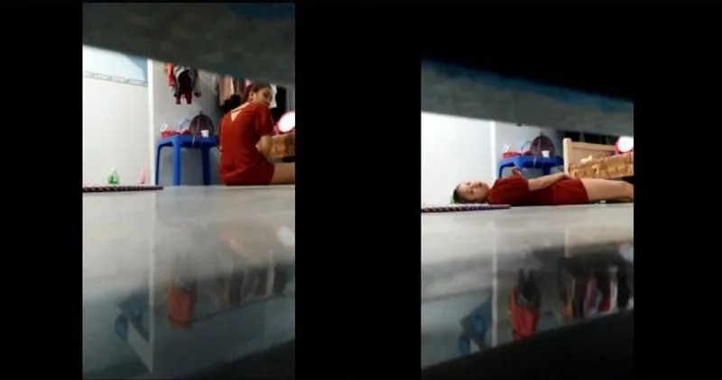 Quay lén gấu móc lồn trong phòng